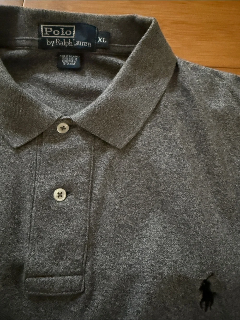 Polo Ralph Lauren Men's Size XL Gray Short Sleeve Polo Classic Fit Cotton